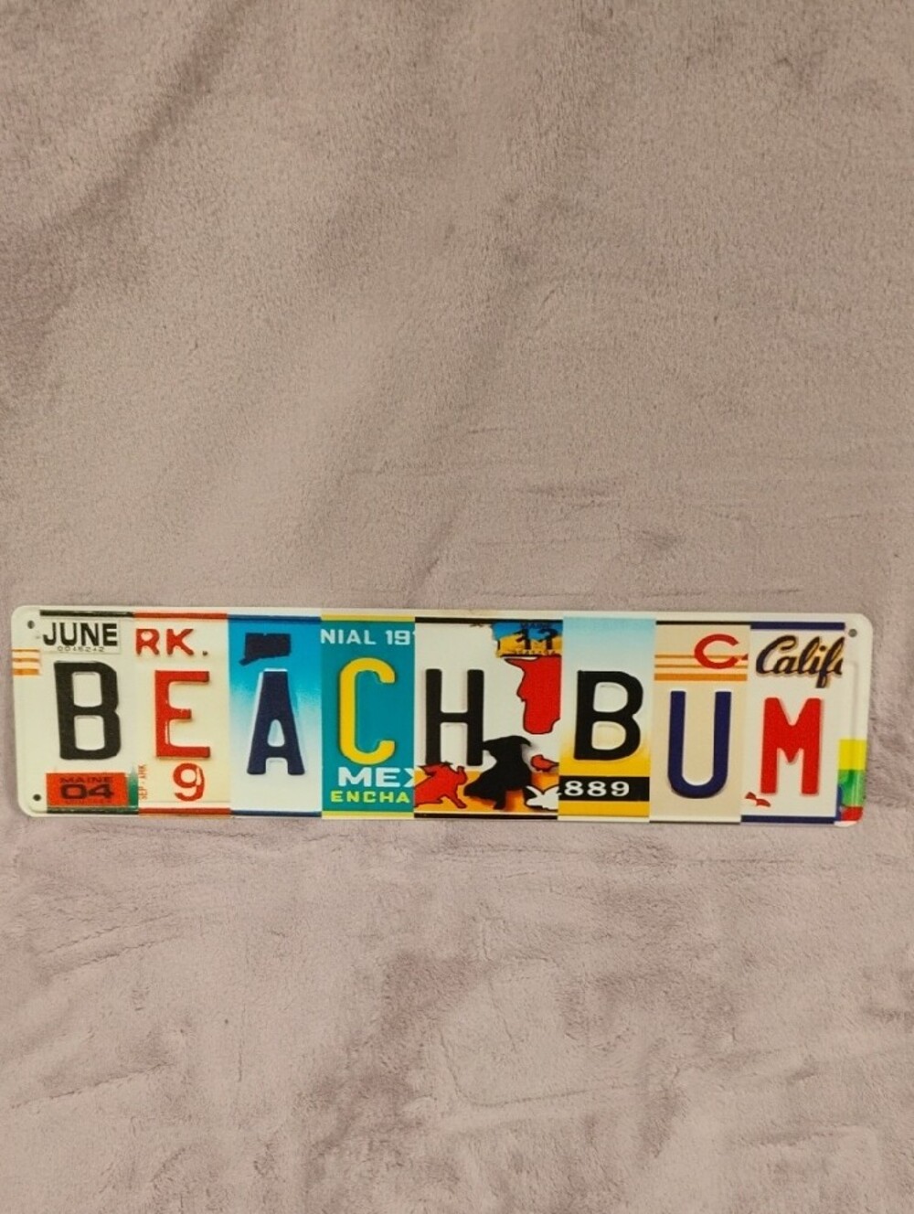 "Beach Bum" Decorative License Plate Sign